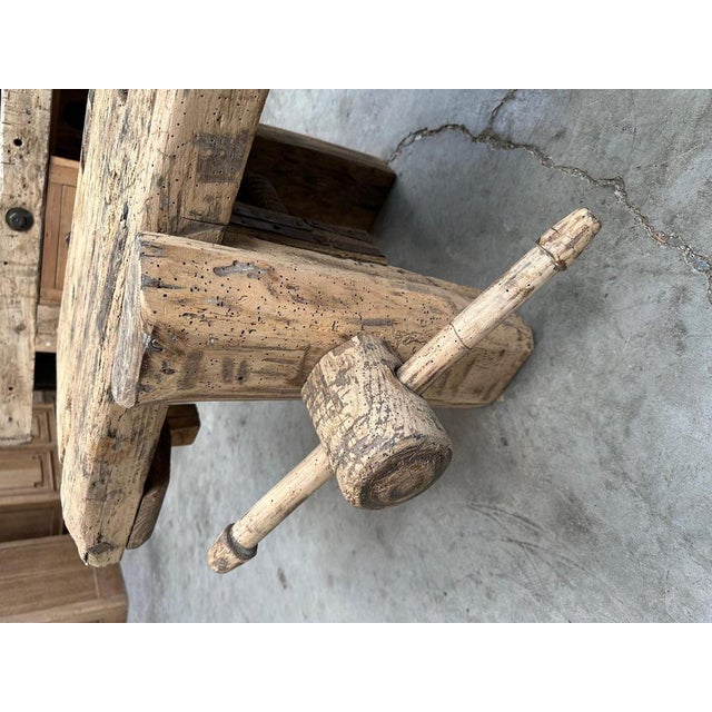 19th Century Workbench Transformed Into a Bench, 1800s For Sale - Image 6 of 10