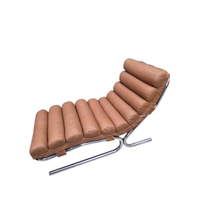 Milo Baughman MCM Milo Baughman Style Chrome Tubular Chaise Lounge Chair Newly Reupholstered-Hold For Sale - Image 4 of 12