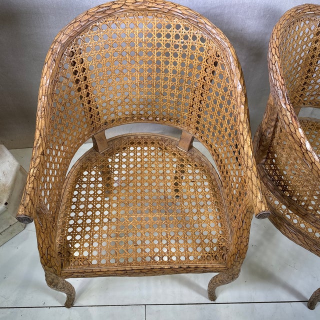 Pair of Stunning Regency Styled Carved Wood Chair 1960s For Sale - Image 12 of 12