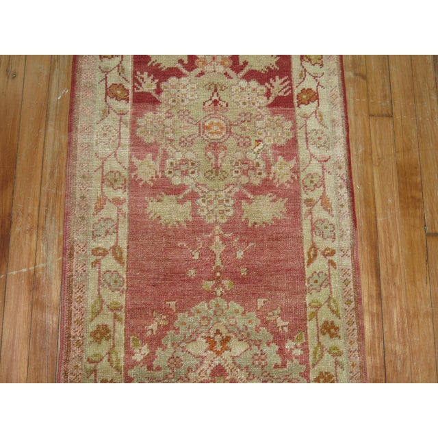 Mid 20th Century Mid 20th Century Zabihi Collection Narrow Red Turkish Runner - 2'1" x 11'9" For Sale - Image 5 of 7