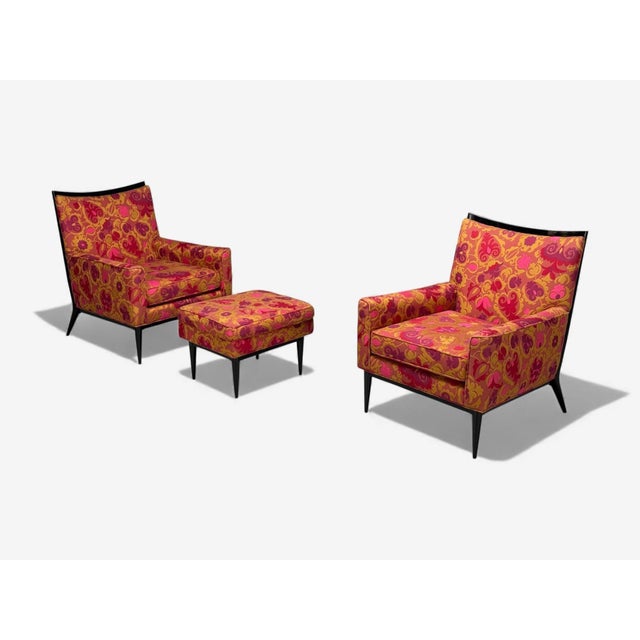 Paul McCobb, Ebonized Wood, Fabric, Lounge Chairs, Usa, 1950s For Sale - Image 13 of 14