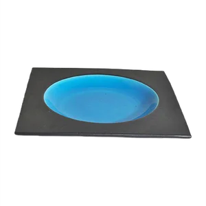 Ornamental Centerpiece Dish with 2-Fired Glazed Ceramic Technique, 1970s