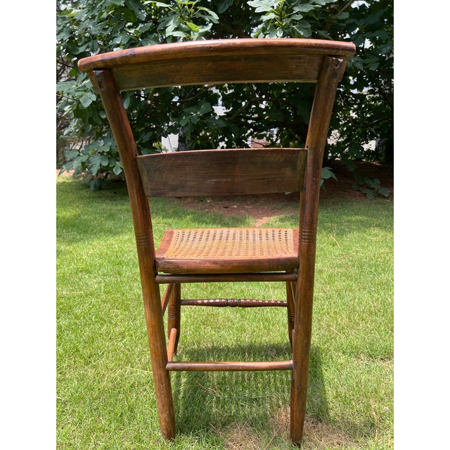 Brown Vintage Caned Seat Chairs, Set of 4 For Sale - Image 8 of 11