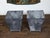 Metal Pair of Industrial Style Grey Metal Planters with Tapered Lines and Ring Pulls For Sale - Image 7 of 11