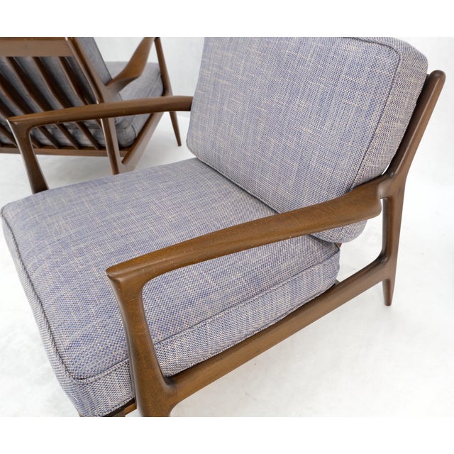 Mid 20th Century Pair Kofod Larsen Selig Danish Mid-Century Modern Lounge Chairs New Upholstery For Sale - Image 5 of 17