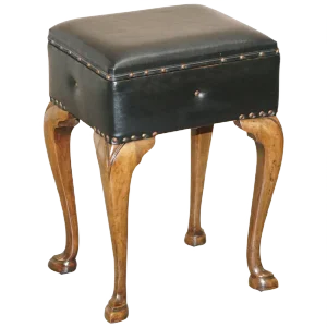 Antique French Walnut Piano Stool with Internal Storage, 1880s