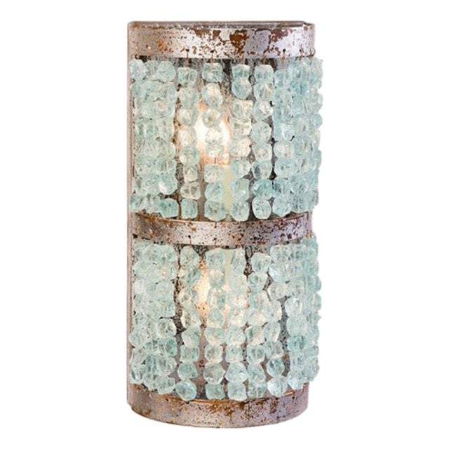Crystal Half Round Sconce by Lowcountry Originals For Sale