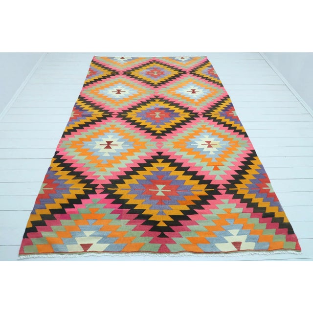 1960s Vintage Turkish Antalya Nomads Kilim Rug For Sale - Image 13 of 13