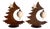 Handmade Christmas Decorations in Lightweight Rust-Effect Sheet Metal with Fabric Boules, Italy, 1990s, Set of 2 For Sale