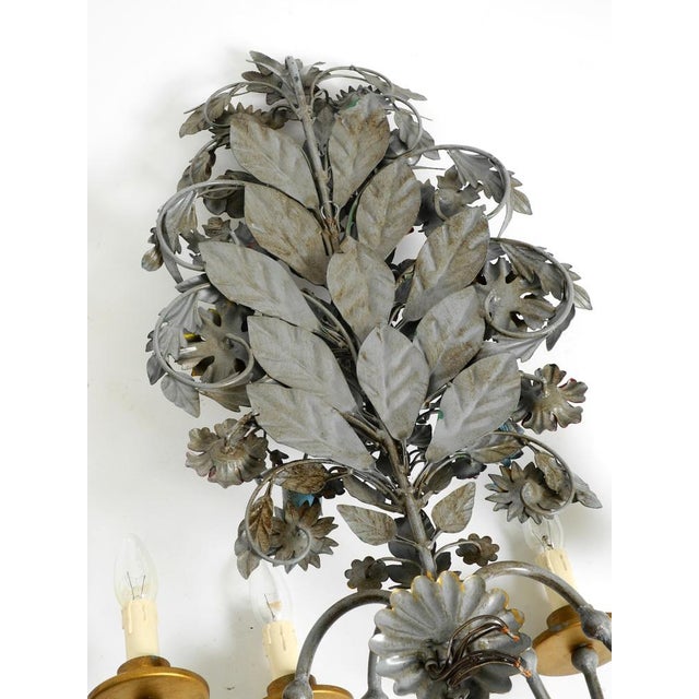 Vintage Hand-Painted and Gilded Metal Wall Lamp by Hans Möller, 1960s For Sale - Image 15 of 18