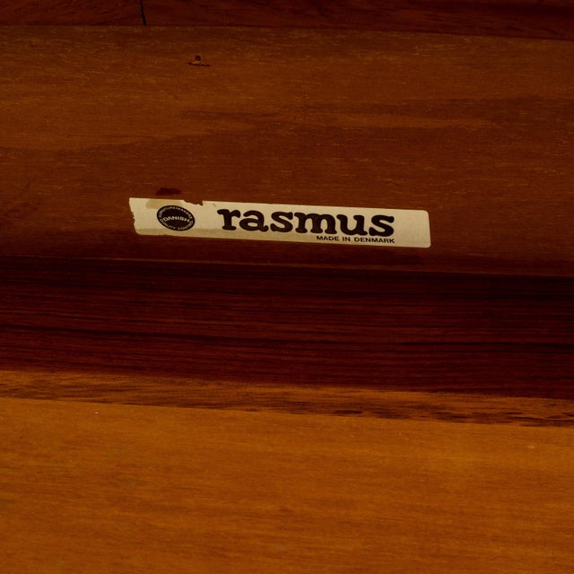 1980s Rasmus Danish Modern Teak Extension Dining Table 2 Leaves Denmark MCM 98.5" For Sale - Image 14 of 18
