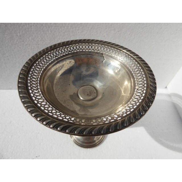 Vintage Gruen Weighted Sterling Pedestal Silver Candy Dish For Sale In Los Angeles - Image 6 of 9
