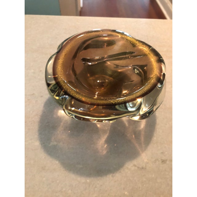 Mid-Century Modern Vintage Mid Century Murano Gold Bowl For Sale - Image 3 of 11