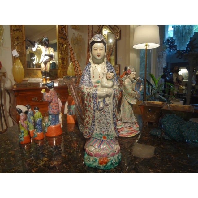 Late 19th or Early 20th Century Hand Decorated Chinese Porcelain Figure For Sale - Image 12 of 12