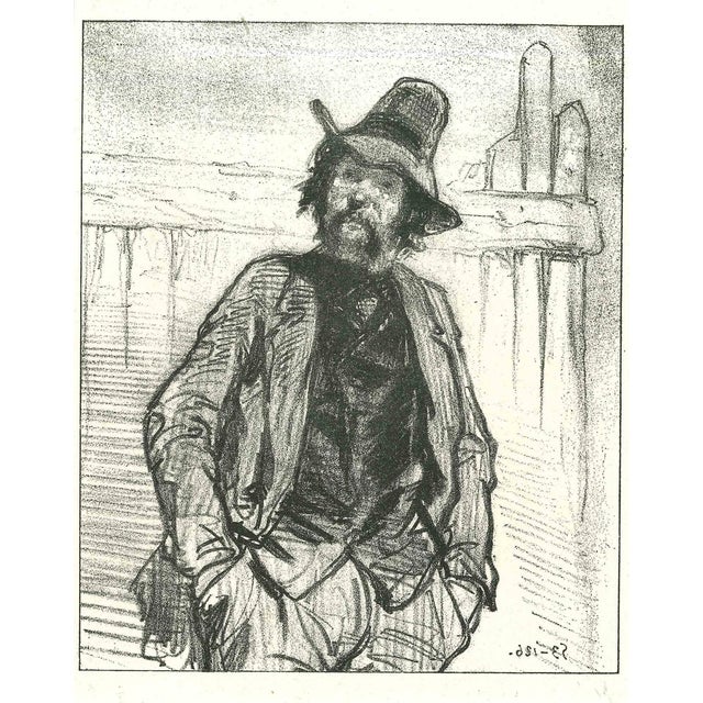 After Paul Gavarni, Gallant, Original Lithograph, 1881 For Sale