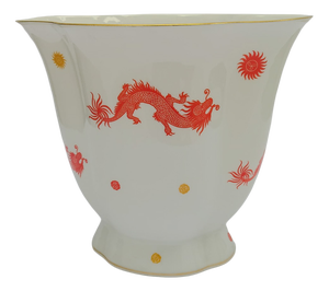 Ceramic Vase with Red Dragon Decor from Rosenthal, 1940s