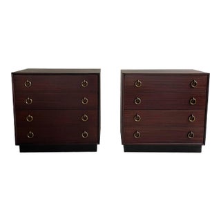 Pair of Mid 20th Century Hollywood Regency Mahogany Dressers For Sale