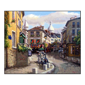 s.sam Park Montmartre Landscape Hand Signed Fine Art