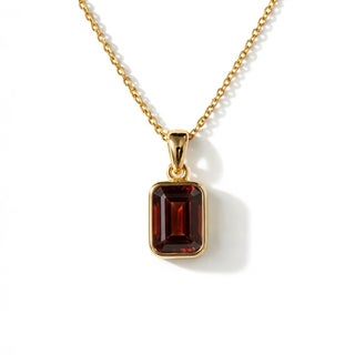 925 Sterling Silver Garnet Pendant, Bezel Setting Gemstone Handmade Pendant For Sale