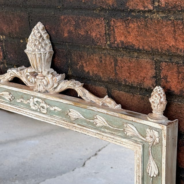 Mid 20th Century Swedish Gustavian Style Trumeau Wall Mirror With Laurel Swags - Newly Painted For Sale - Image 14 of 18