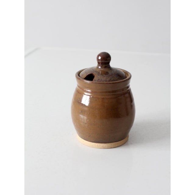 Late 20th Century Vintage Handmade Studio Pottery Sugar Bowl For Sale - Image 5 of 15