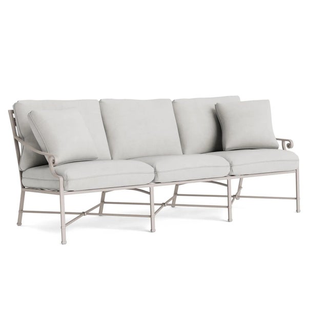 Brown Jordan Venetian Sofa, Dove frame with Fusion Dove fabric For Sale - Image 12 of 12