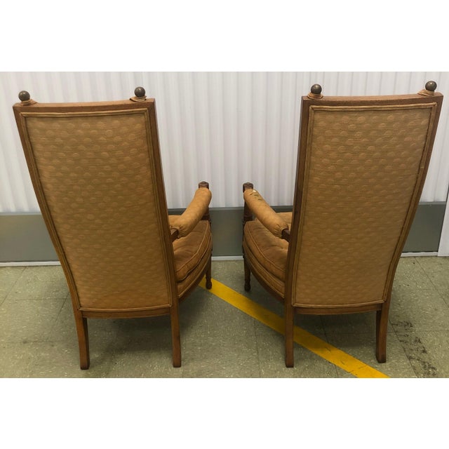Morganton Furniture Co. 1960s Morganton (Drexel) "Barcelona" Mid-Century High-Back Lounge Chairs - A Pair For Sale - Image 4 of 16