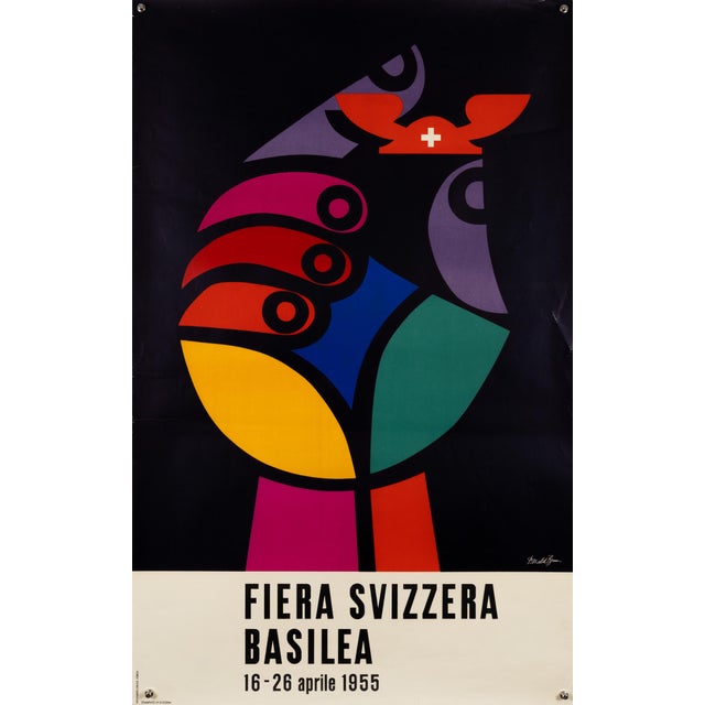Fiera Svizzera Basilea Exhibition Poster by Donald Brun, 1955 For Sale - Image 9 of 9