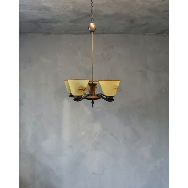 Mid-Century Modern Five-Arm Chandelier by Paavo Tynell, 1930s For Sale - Image 3 of 15
