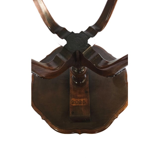 Antique/Vintage J. B. Mersman Chippendale Mahogany Wood 2-Tier "Pie Crust" Side Table For Sale In Chicago - Image 6 of 10