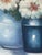 1990s Montague Gorgeous Still Life - Florals in Blue - Original Oil on Canvas - Framed For Sale - Image 9 of 12