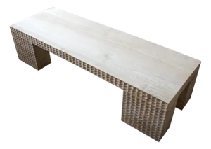 Andrianna Shamaris Bleached Teak Wood St. Barts Coffee Table