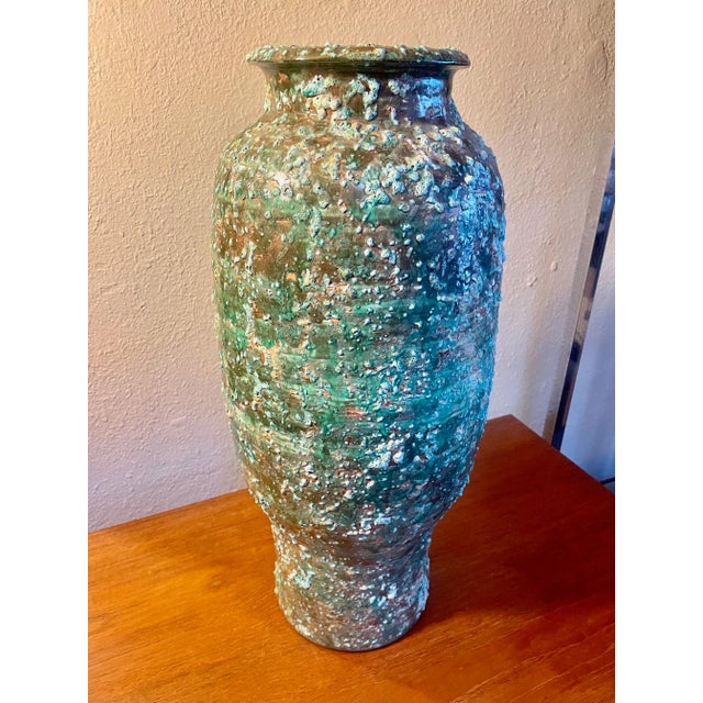 Mid 20th Century Large Brutalist Pottery Vase - Vintage Mid Century For Sale - Image 5 of 5