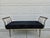 A beautiful, rolled arm settee or bench by Design Institute America (DIA) with a brushed nickel finish and black velvet...