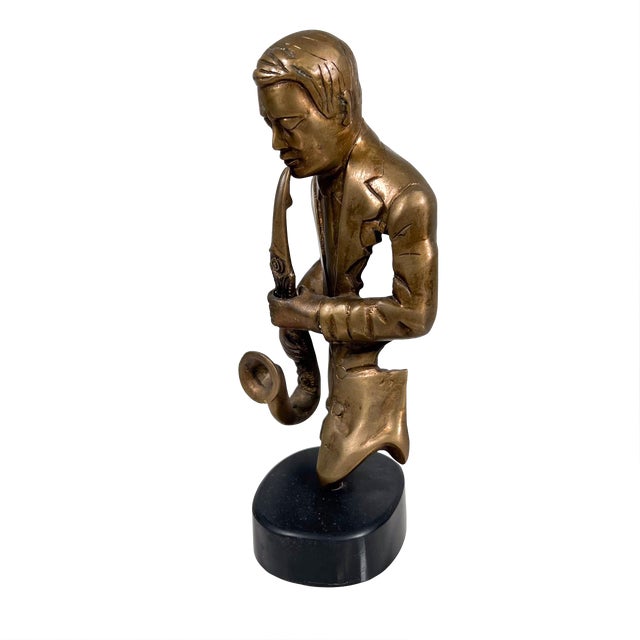 Vintage Jazz Player Saxaphone Musician Sculpture Figurine For Sale