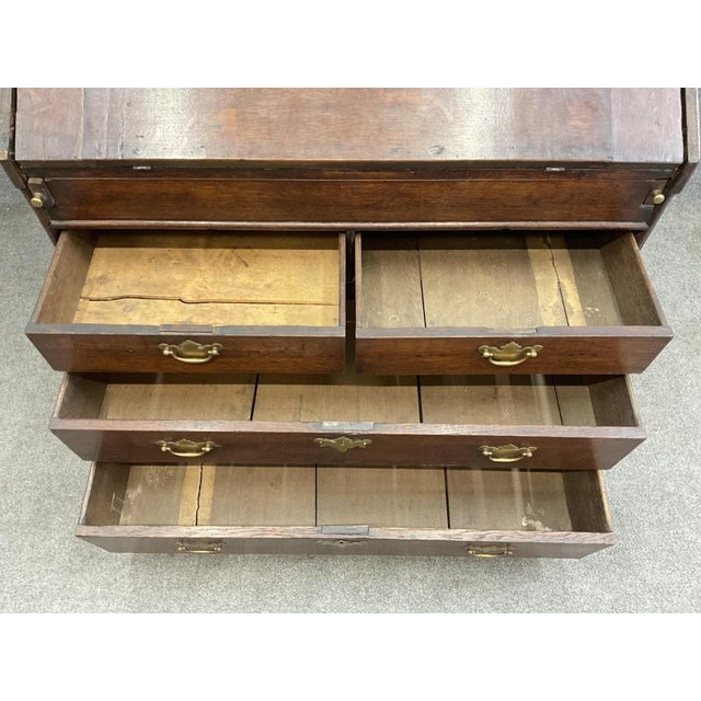18th Century English Georgian Oak Secretary Bureau Bookcase For Sale - Image 16 of 16