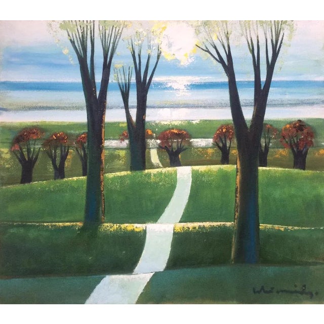 Modern Laimdots Murnieks, The Road to the Sun, 1996, Oil on Cardboard For Sale - Image 3 of 3