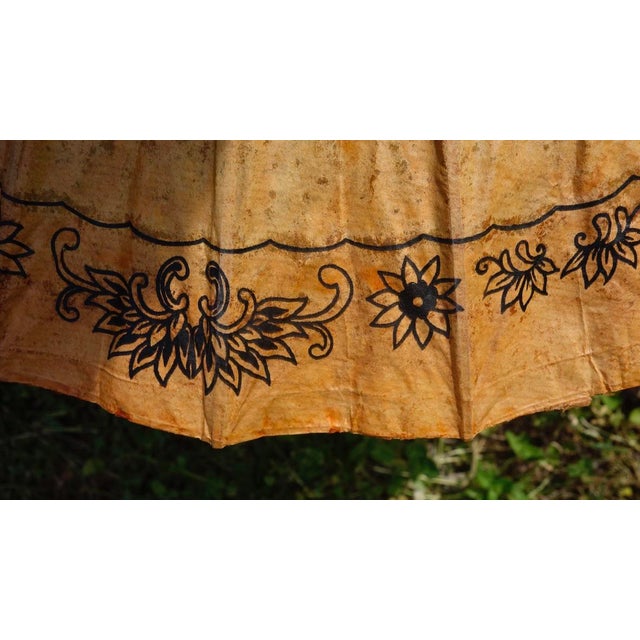 Wood Japanese Rice Paper Paper Parasol For Sale - Image 7 of 9