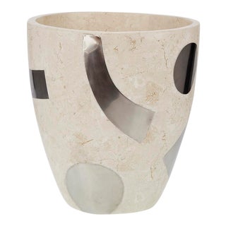 1990s Vintage Medium Postmodern Tessellated Stone "Et Cetera" Planter For Sale