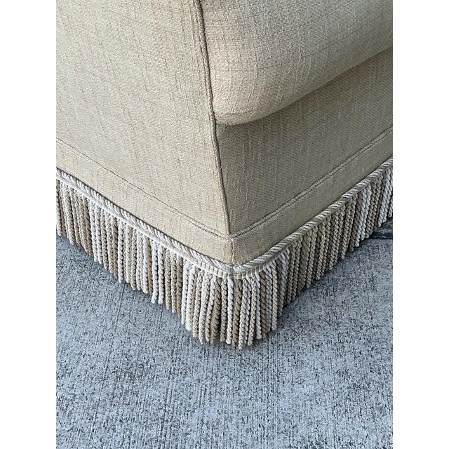 Vintage Jack Phillips Overstuffed Lounge Chairs With Bullion Trim - A Pair For Sale - Image 9 of 12