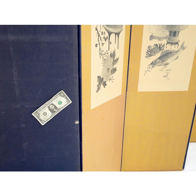 Oriental Decorative 8 Panel Silk Embroidery Peacock Scene Room Divider Screen For Sale - Image 17 of 18