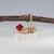 Metal Aa Burma Ruby Earrings With Earth-Mined Diamond Accents in Solid 14k Gold, 5mm For Sale - Image 7 of 8