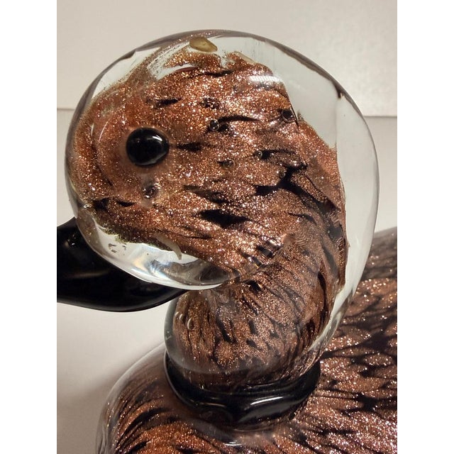 Black and Avventurine Murano Glass Duck attributed to Seguso, Italy, 1970s For Sale - Image 10 of 17