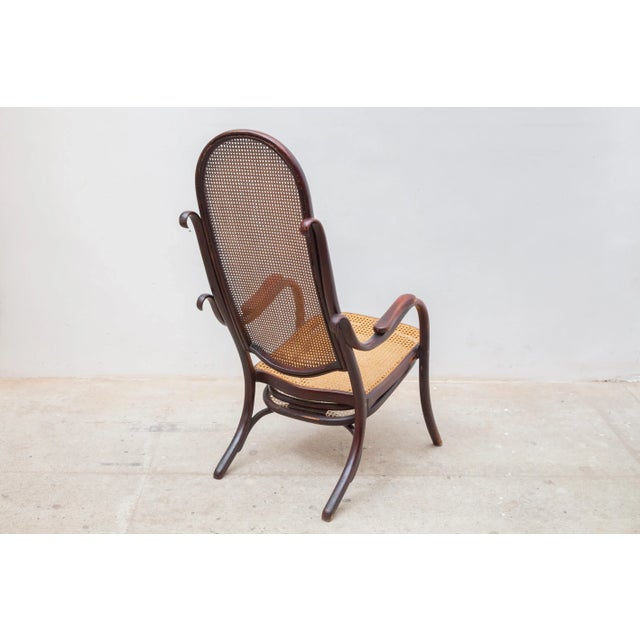 Thonet Set of 19th Century Folding Lounge Chair by Thonet with Footstool For Sale - Image 4 of 11