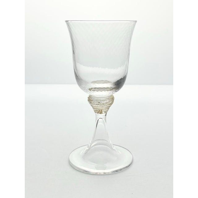 Murano 1990s Murano Torcée Swirl Optic Hand Blown Gold Flakes Stem Wine Glasses - Set of 4 For Sale - Image 4 of 6