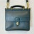 Navy Blue 1993 Vintage Boho Chic Coach Willis Navy Leather Satchel Crossbody Handbag For Sale - Image 8 of 11