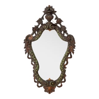 Baroque Style Carved Wood Mirror, 19th C. For Sale