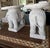 Hollywood Regency Vintage Whitewashed Wicker Elephant Garden Stools or Side Tables – A Pair For Sale - Image 3 of 12
