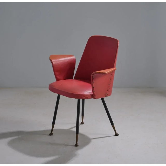 Mid-Century Modern Vintage Italian Desk Chair, 1950s For Sale - Image 3 of 9