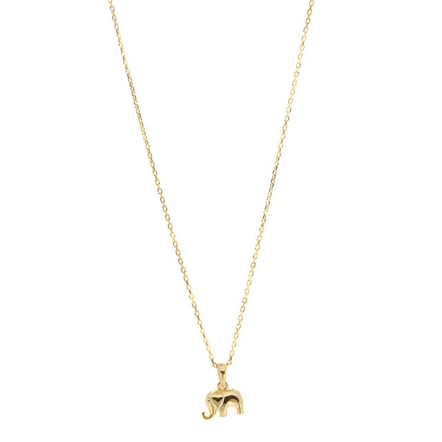 Abundance Elephant Pendant Gold Chain Necklace For Sale - Image 4 of 7
